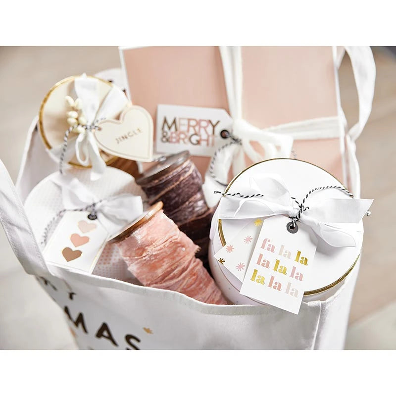 Large Canvas Storage Tote - Blush Trees