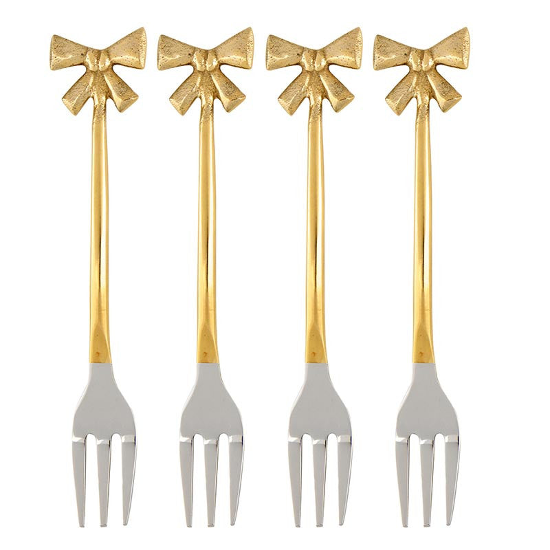 Gold Bow Forks - Set of 4