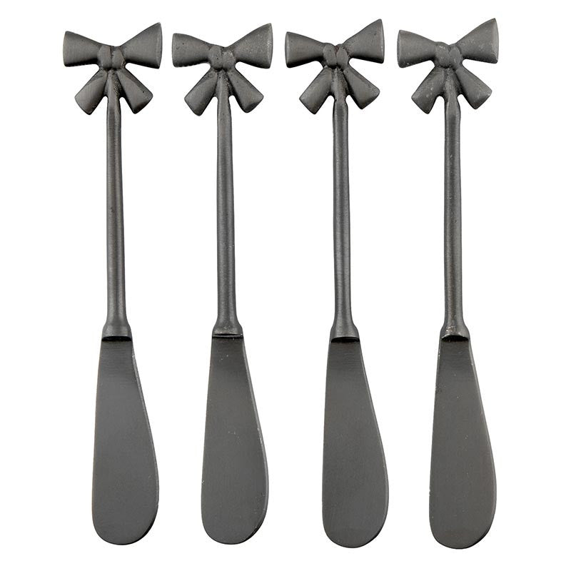 Gun Metal Bow Charcuterie Essentials Spreaders - Set of 4