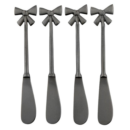 Gun Metal Bow Charcuterie Essentials Spreaders - Set of 4
