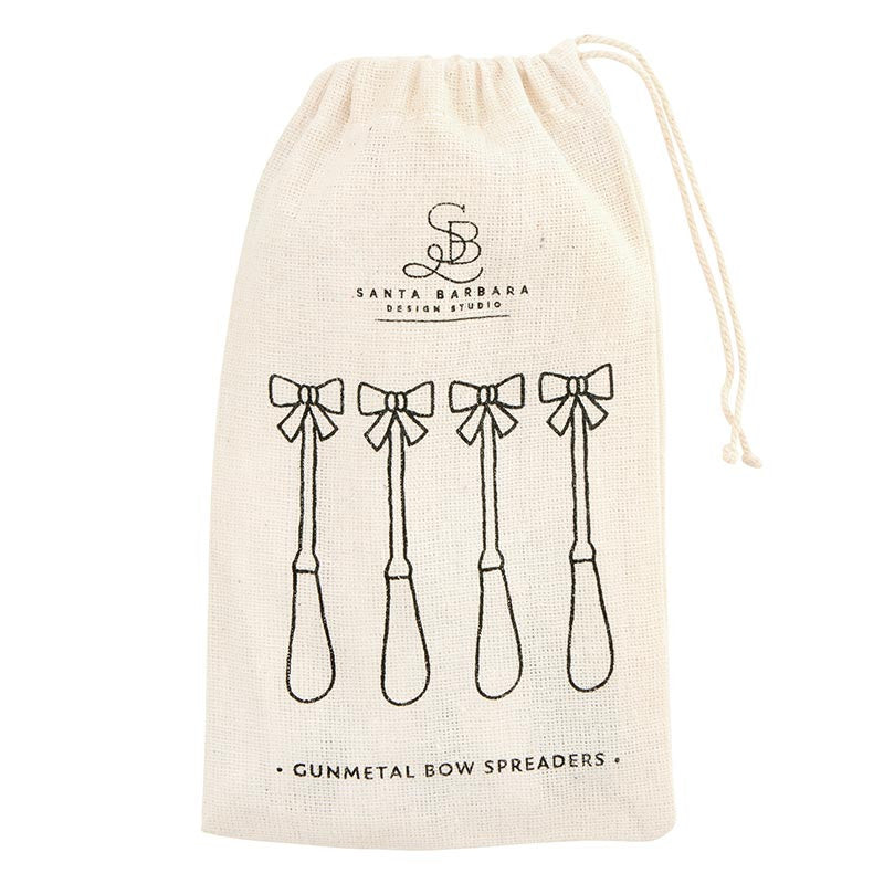 Gun Metal Bow Charcuterie Essentials Spreaders - Set of 4