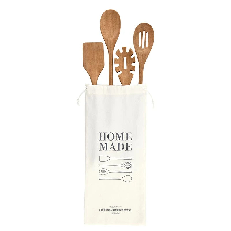 Face to Face Wood Utensil Set - Home Made - Set of 4