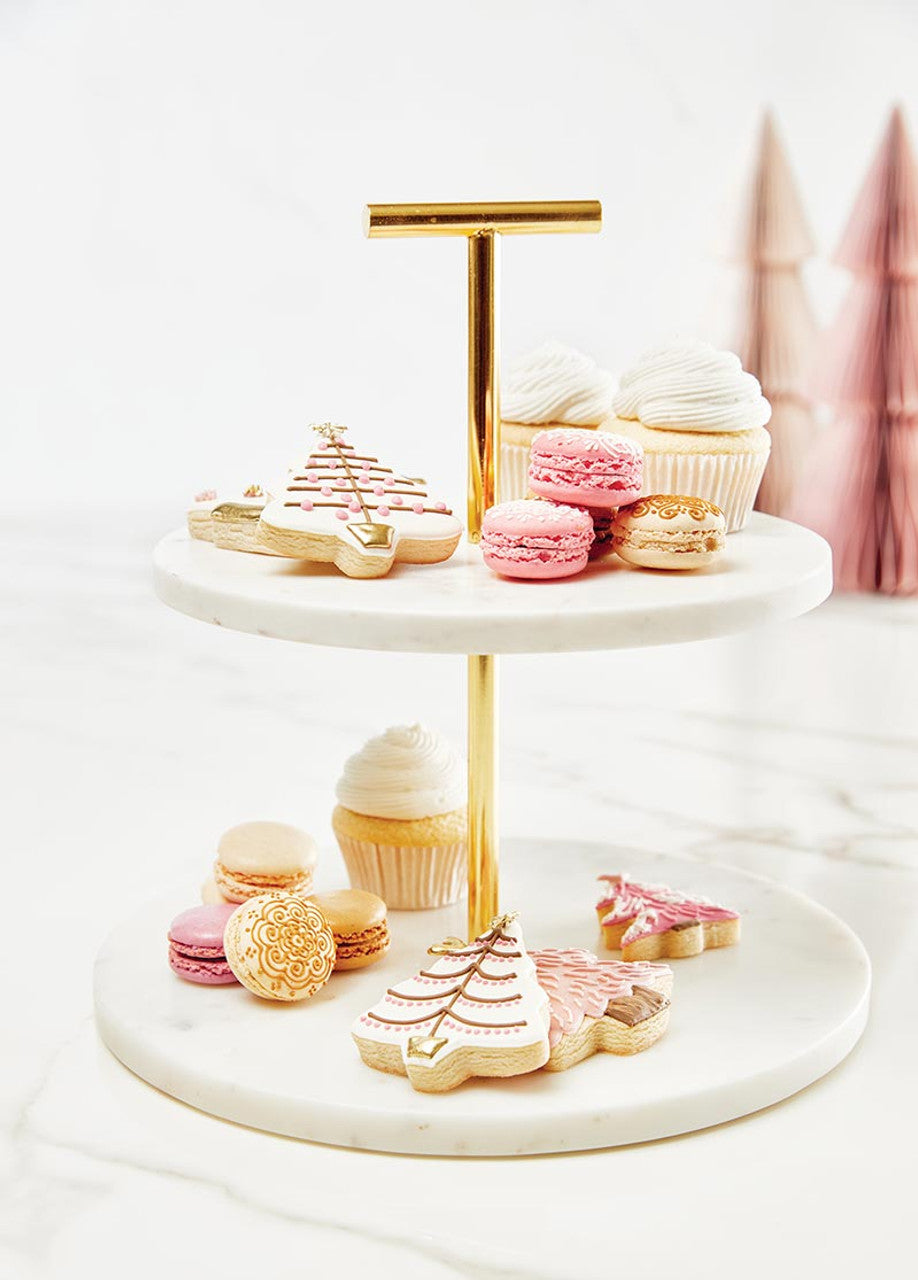 Marble + Gold Tiered Stand