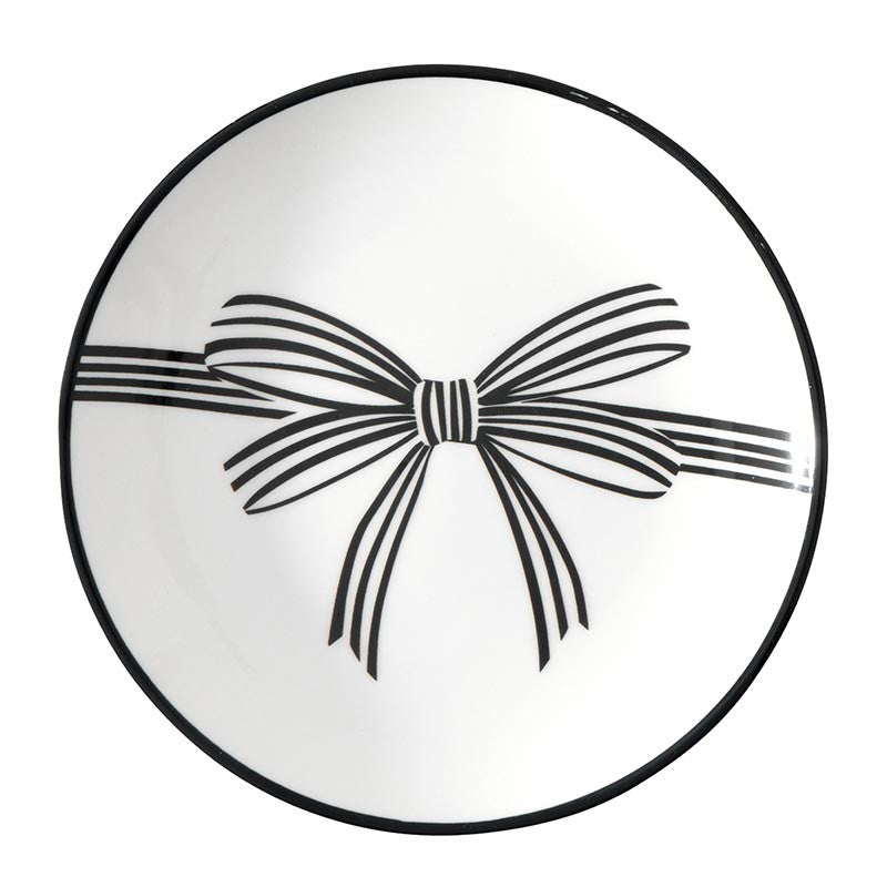 Black Bow Appetizer Plates - Set of 4