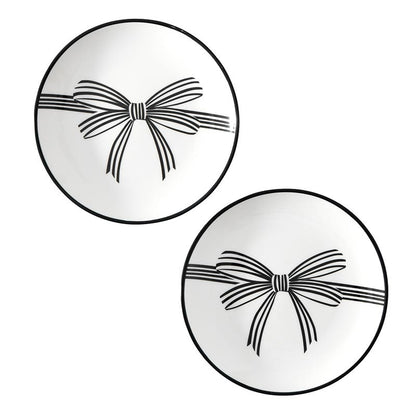 Black Bow Appetizer Plates - Set of 4