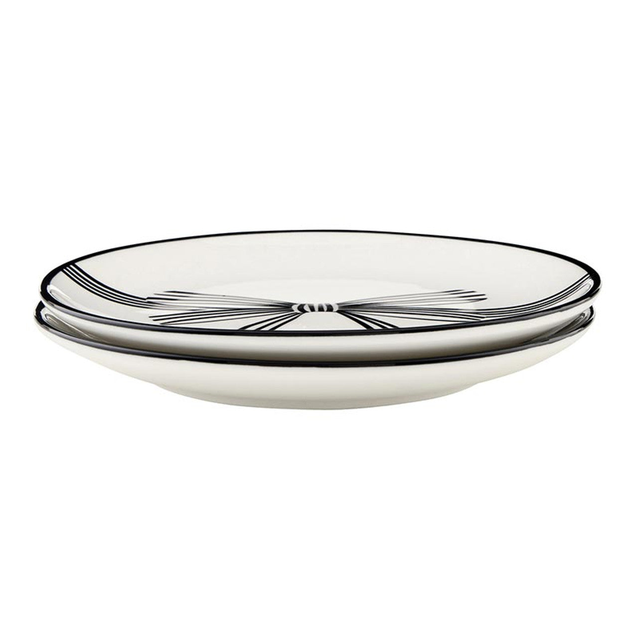 Black Bow Appetizer Plates - Set of 4