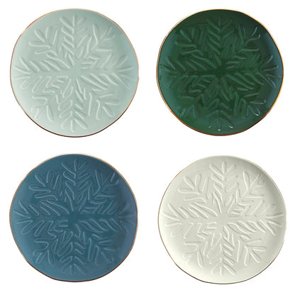 Ceramic Appetizer Plate - Snowflake