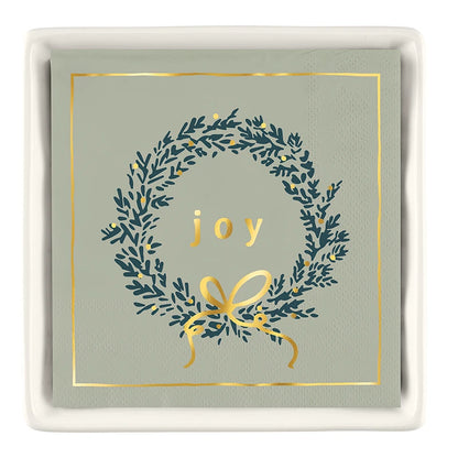 Ceramic Napkin Tray + Napkins - Joy