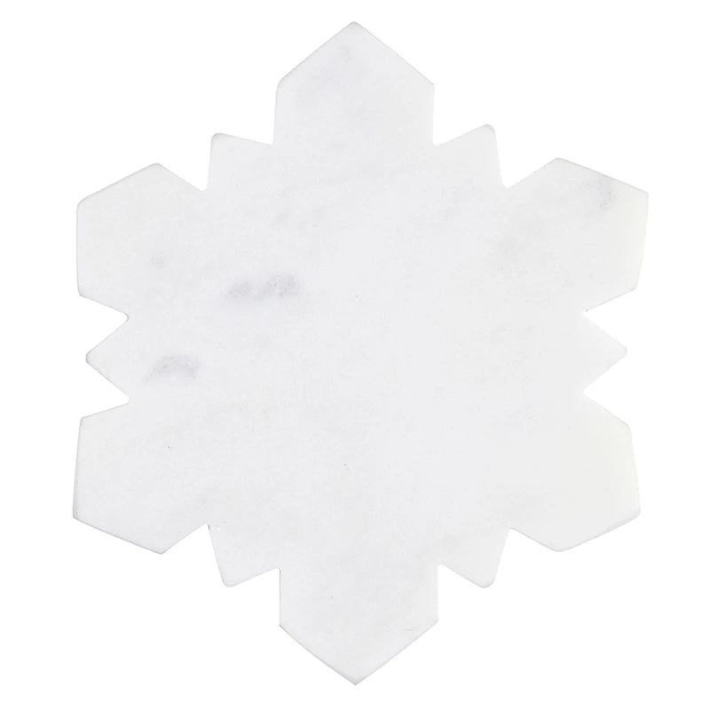 Die-Cut Snowflake Marble Coasters - Set of 4