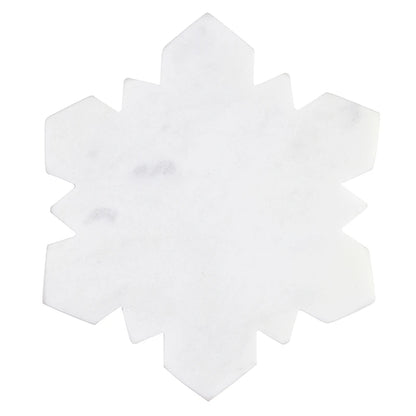 Die-Cut Snowflake Marble Coasters - Set of 4