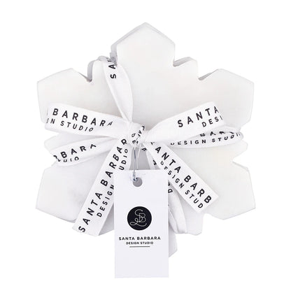 Die-Cut Snowflake Marble Coasters - Set of 4