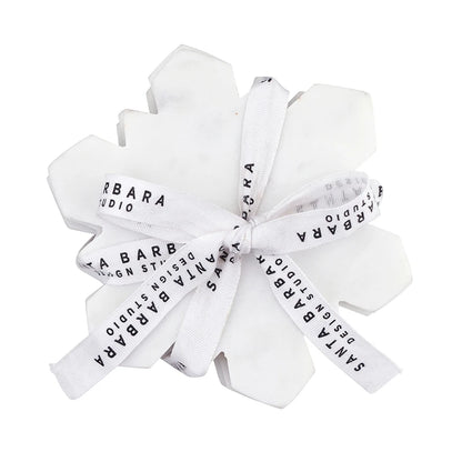 Die-Cut Snowflake Marble Coasters - Set of 4