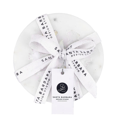 Mother Of Pearl Snowflake Marble Coasters - Set of 4