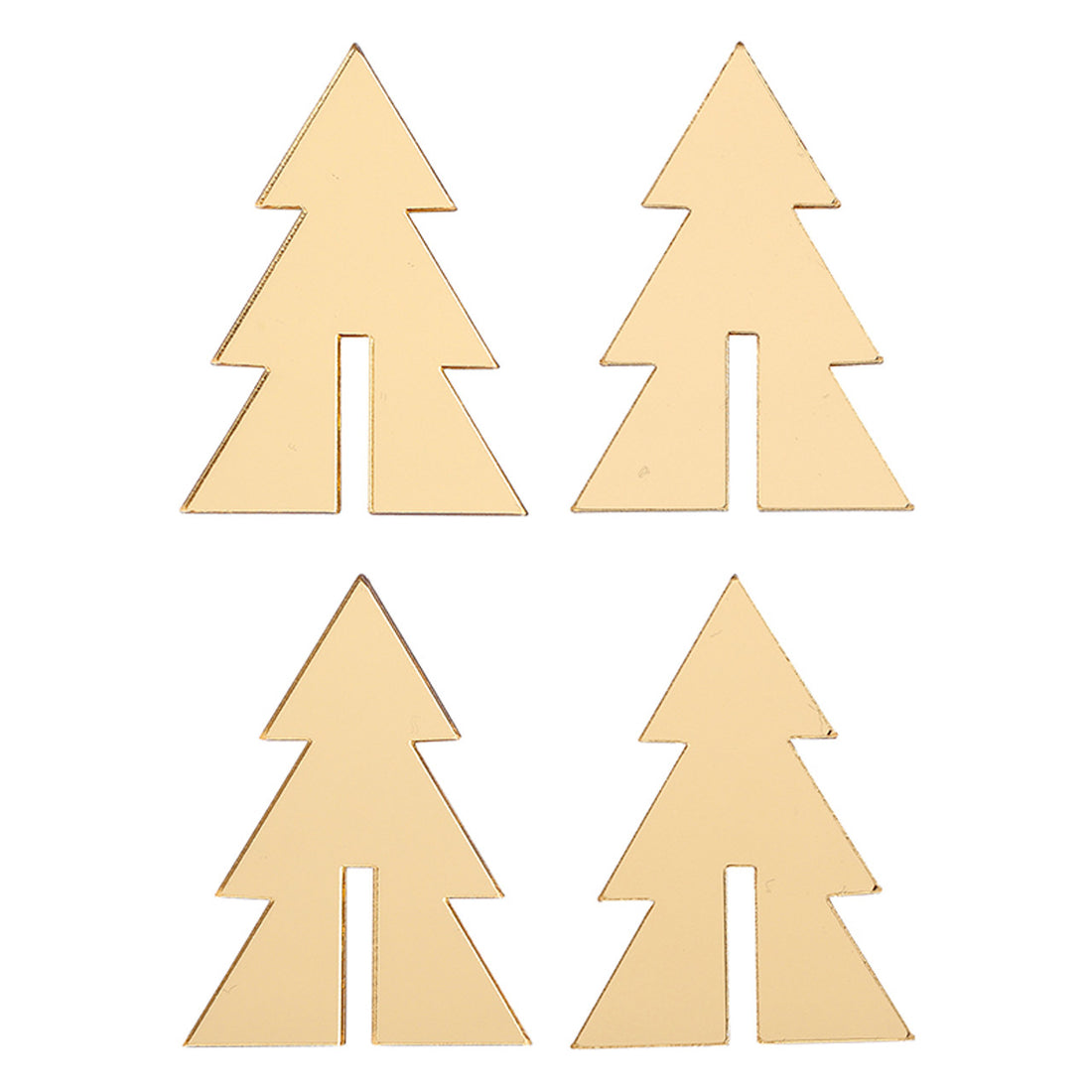 Mirrored Gold Tree Drink Markers - Set of 4
