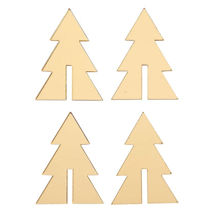 Mirrored Gold Tree Drink Markers - Set of 4