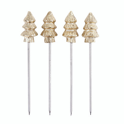 Gold Tree Appetizer Picks - Set of 4