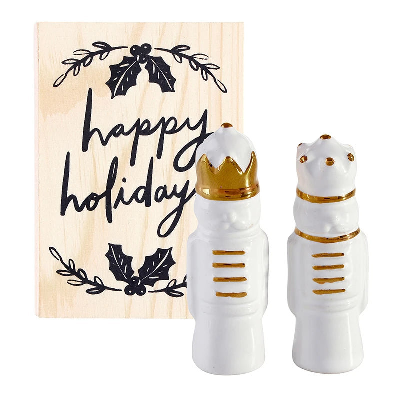 Ceramic Nutcrackers In Wood Box