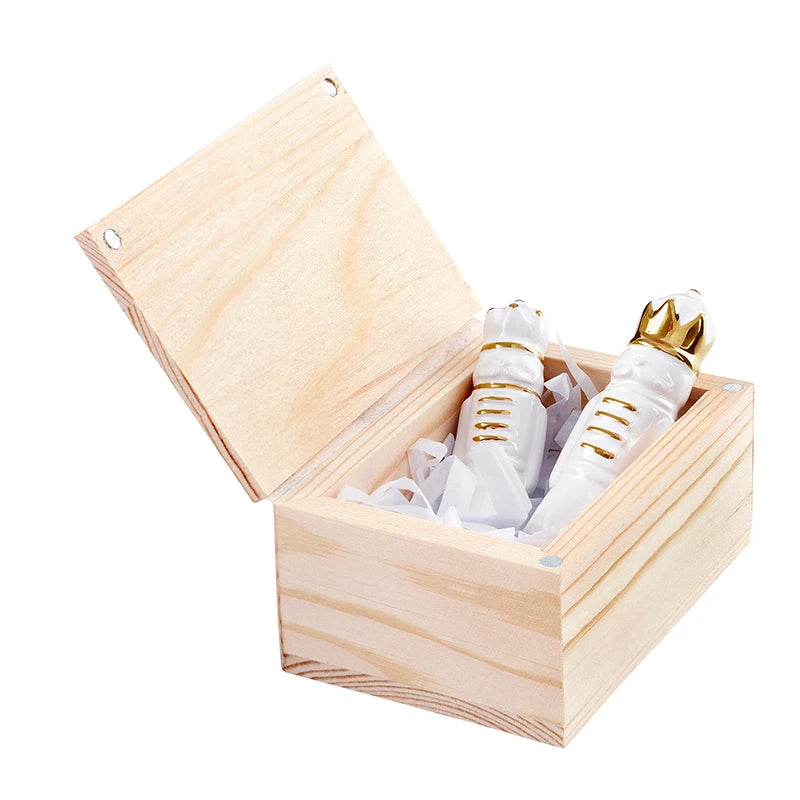 Ceramic Nutcrackers In Wood Box
