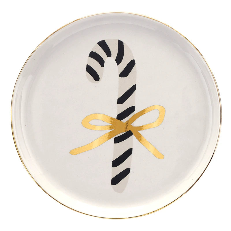 Ceramic Appetizer Plates - Candy Cane - Set of 4