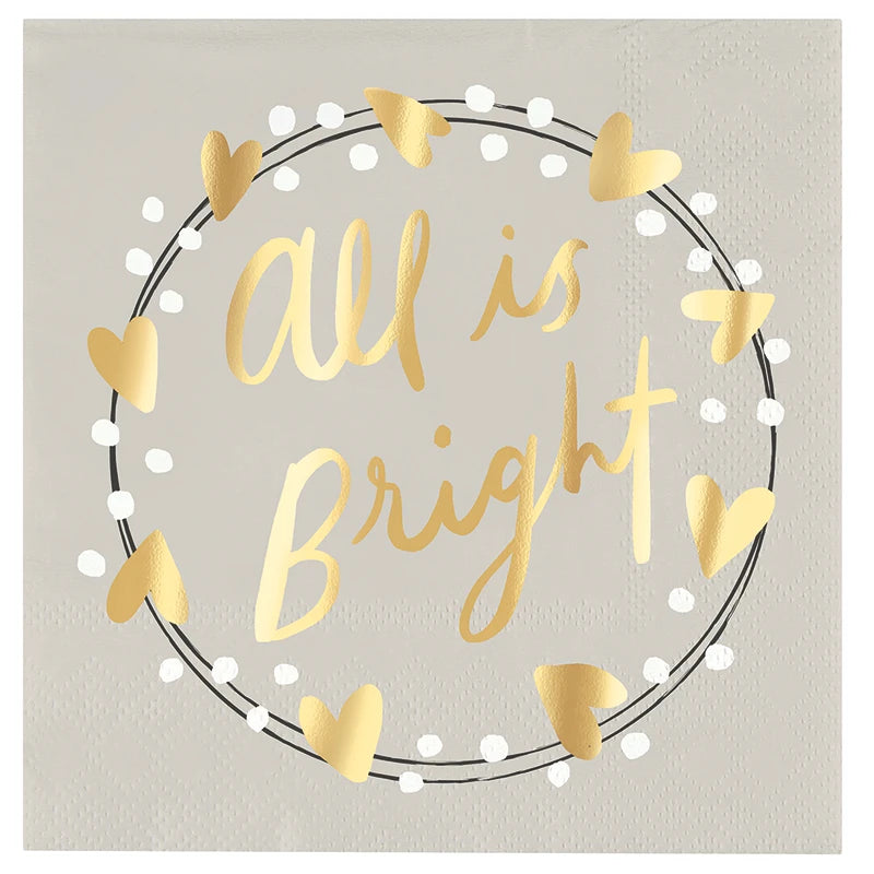 Ceramic Napkin Tray + Napkins - All is Bright
