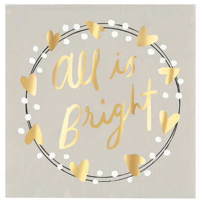 Ceramic Napkin Tray + Napkins - All is Bright
