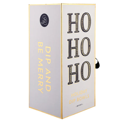 Gold Holiday Dip Bowls Book Box - Ho Ho Ho