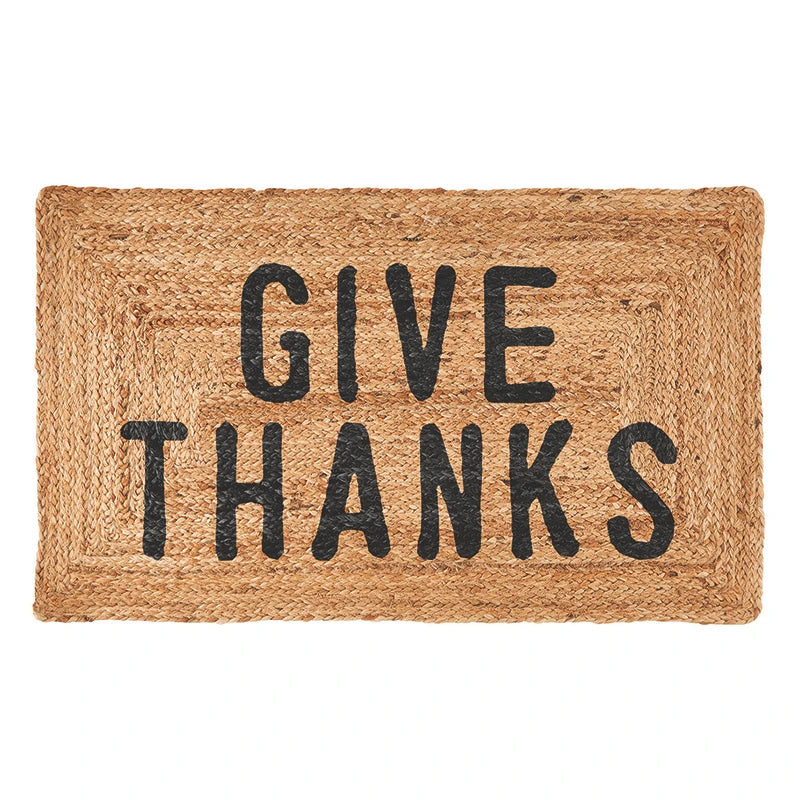 Jute Doormat - Give Thanks