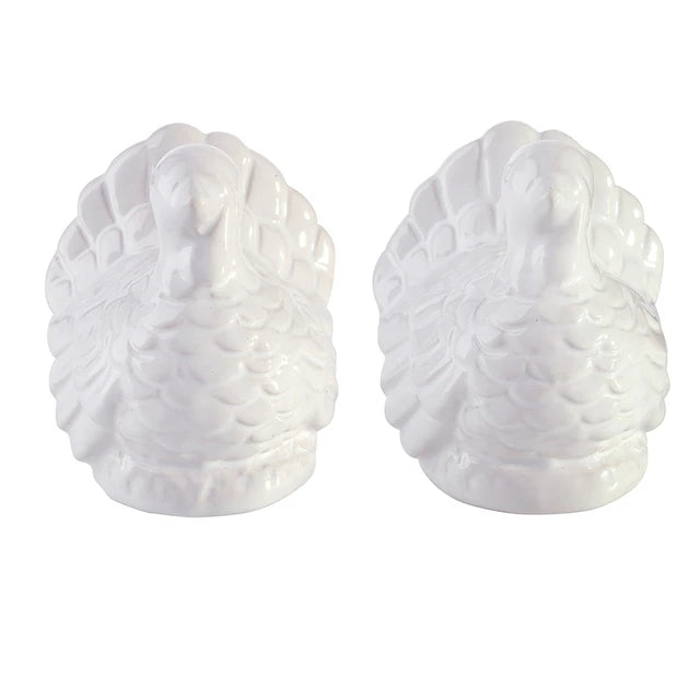 Ceramic Salt + Pepper Shakers - Turkeys