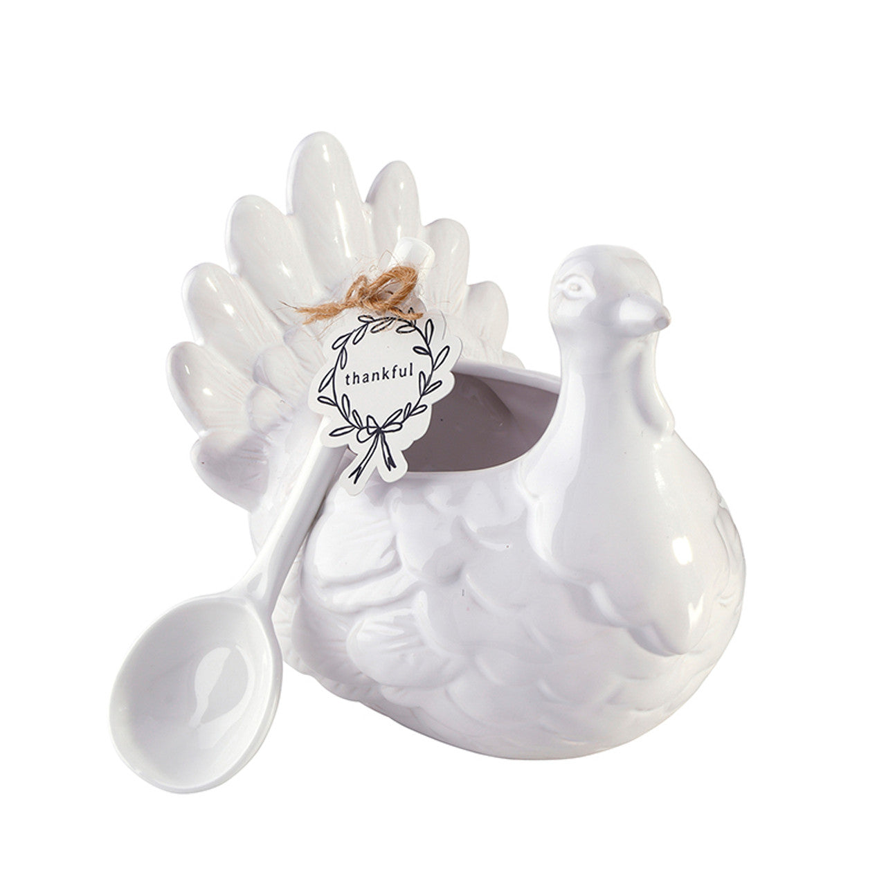 Ceramic Turkey Gravy Boat + Spoon