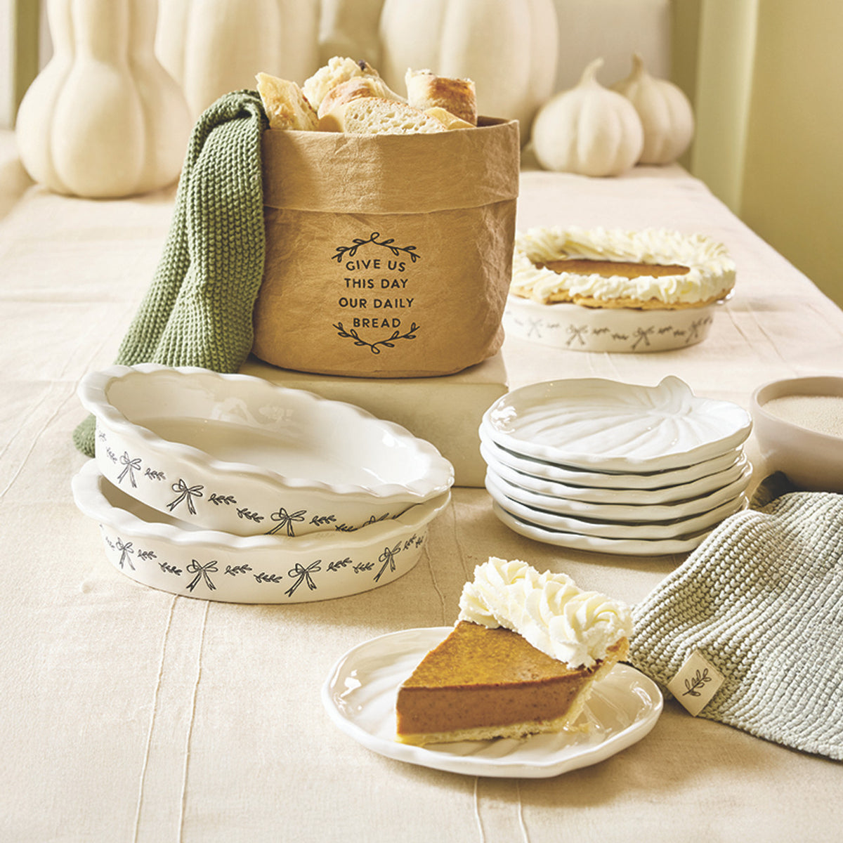 Ceramic Pumpkin Appetizer Plates - Set of 4
