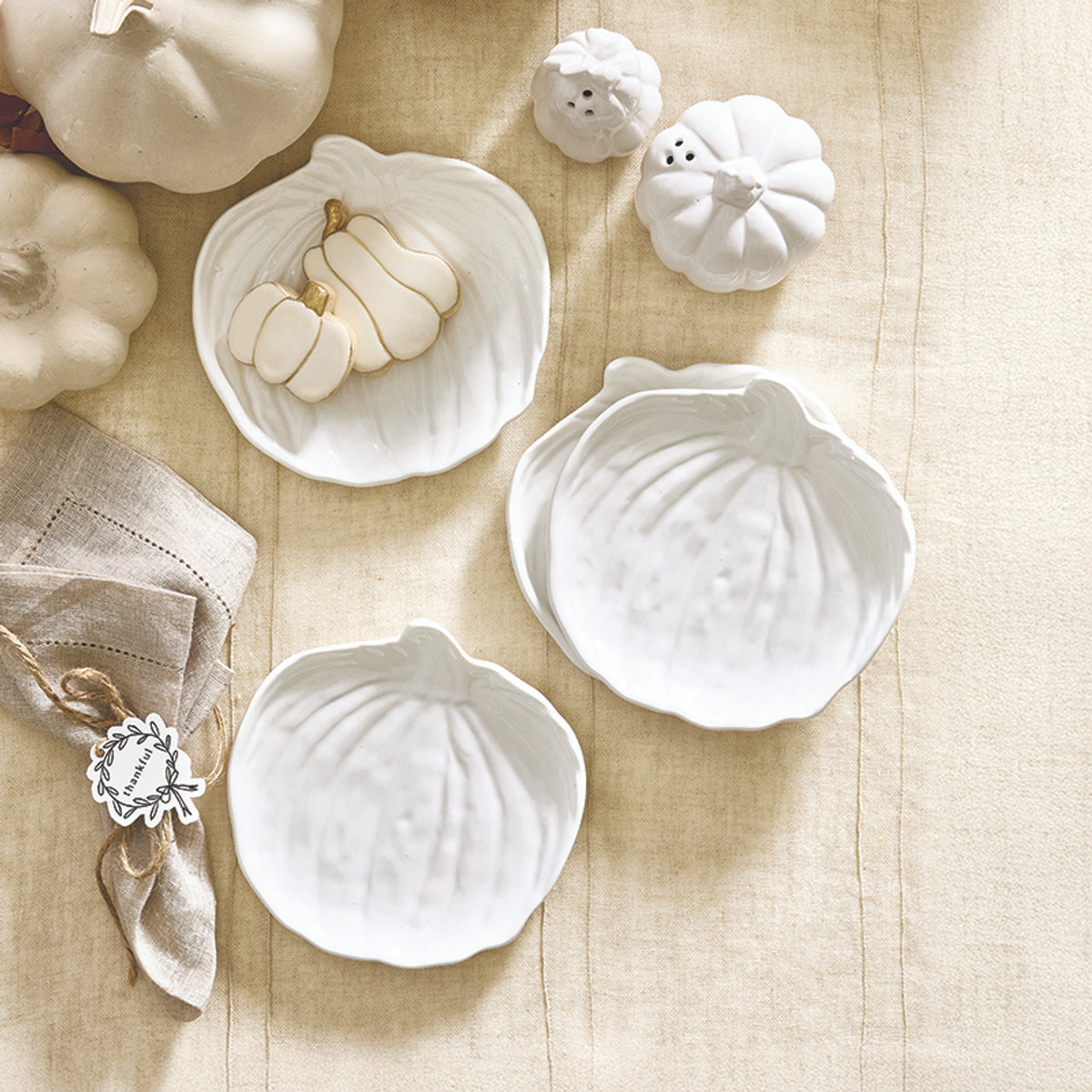 Ceramic Pumpkin Appetizer Plates - Set of 4