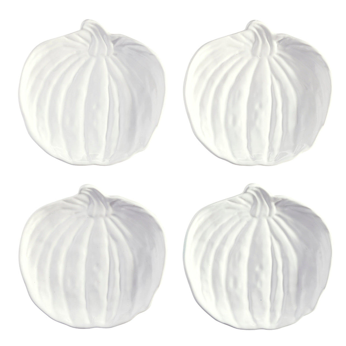 Ceramic Pumpkin Appetizer Plates - Set of 4