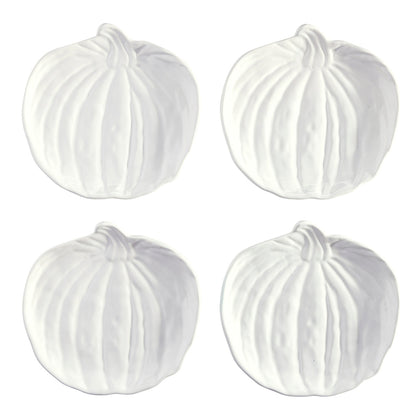 Ceramic Pumpkin Appetizer Plates - Set of 4