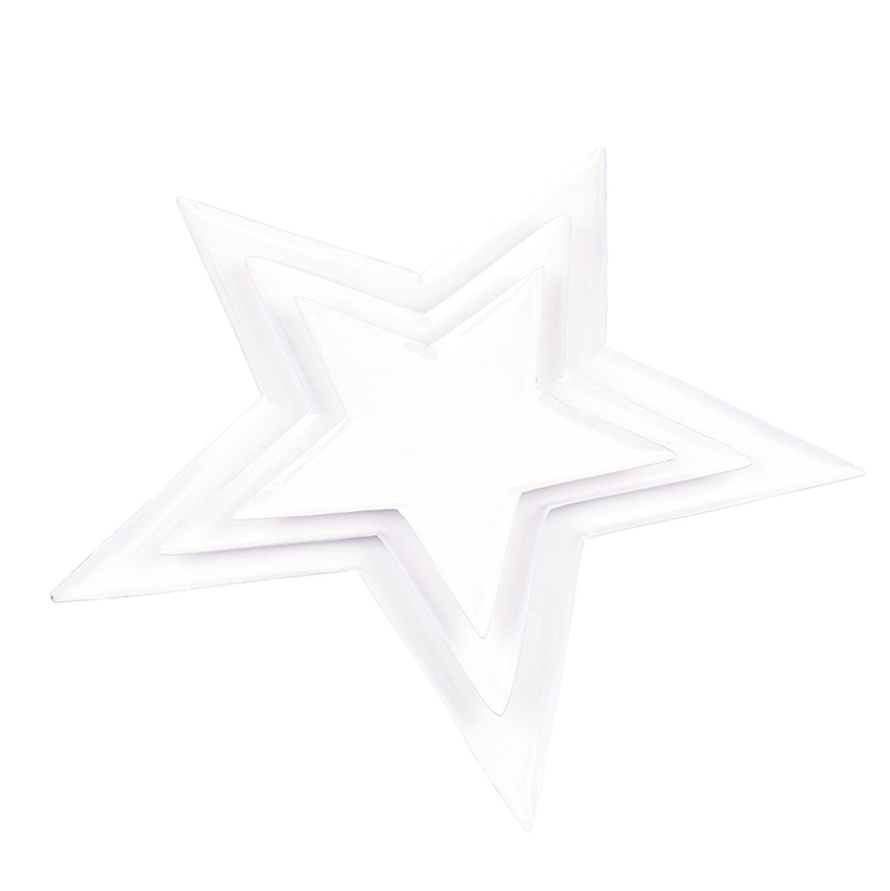 Nested White Enamel Star Trays - Set of 3