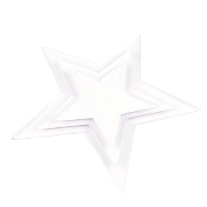 Nested White Enamel Star Trays - Set of 3