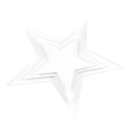 Nested White Enamel Star Trays - Set of 3