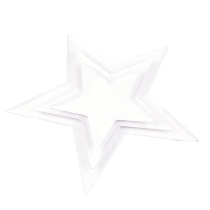 Nested White Enamel Star Trays - Set of 3