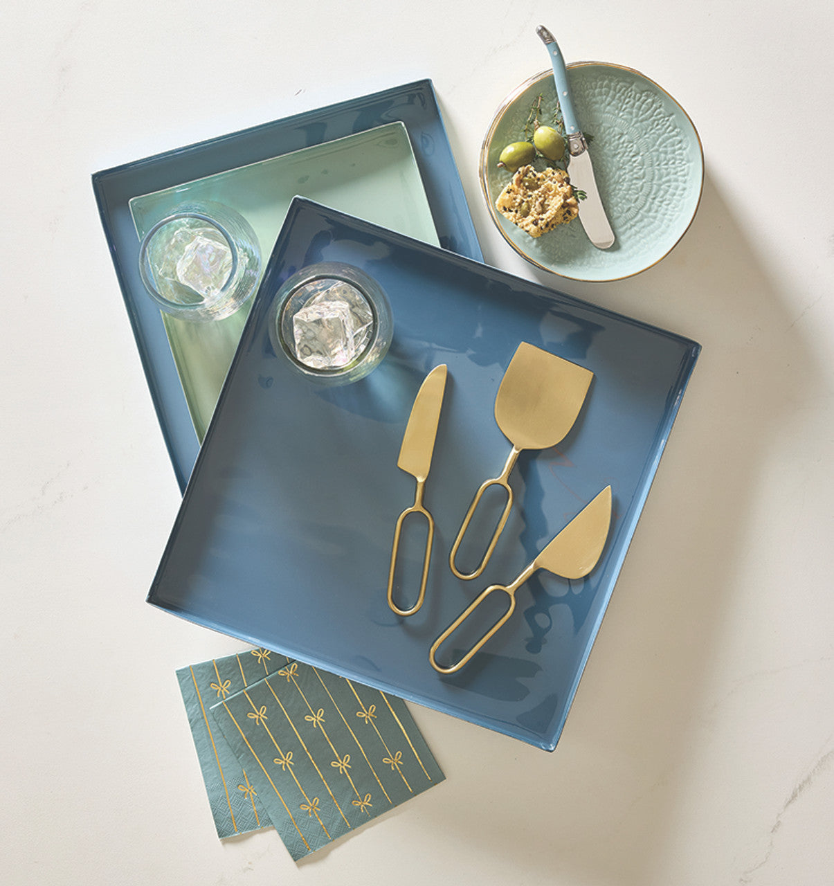 Loop Gold Handle Cheese Knives