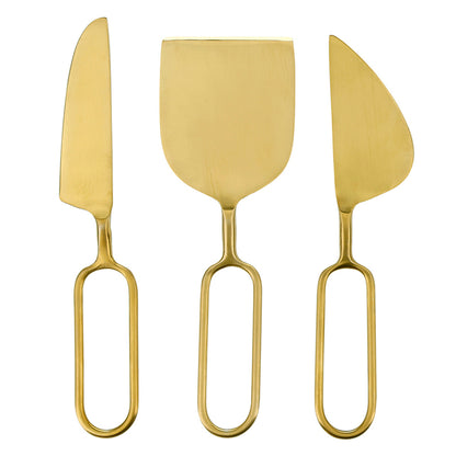 Loop Gold Handle Cheese Knives