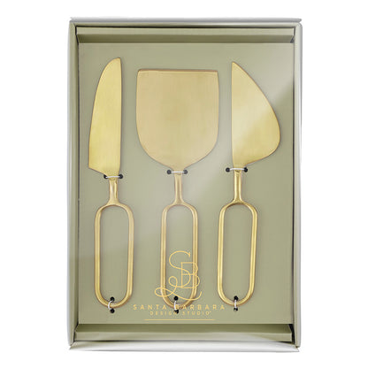 Loop Gold Handle Cheese Knives