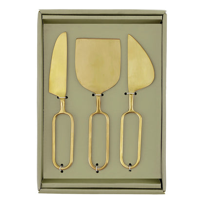 Loop Gold Handle Cheese Knives
