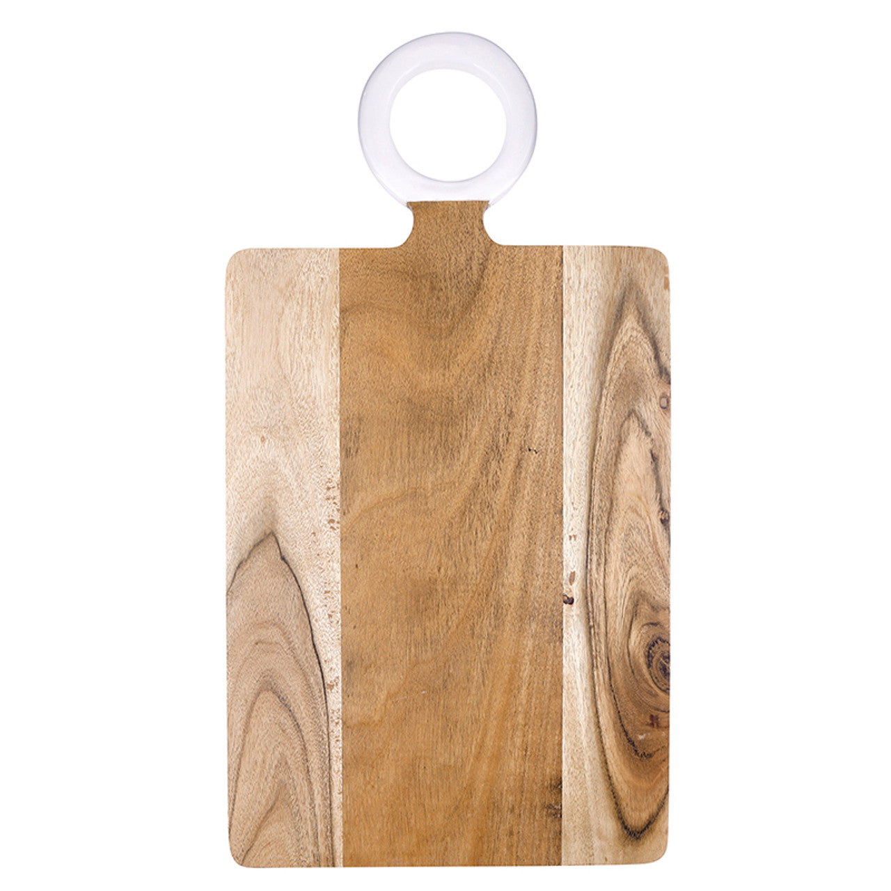 Wood Board with Enamel Handle - Large - White