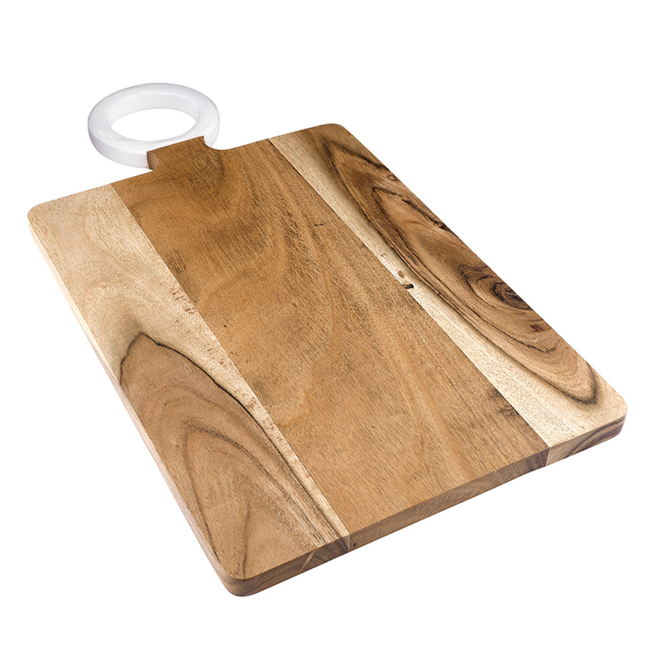 Wood Board with Enamel Handle - Large - White