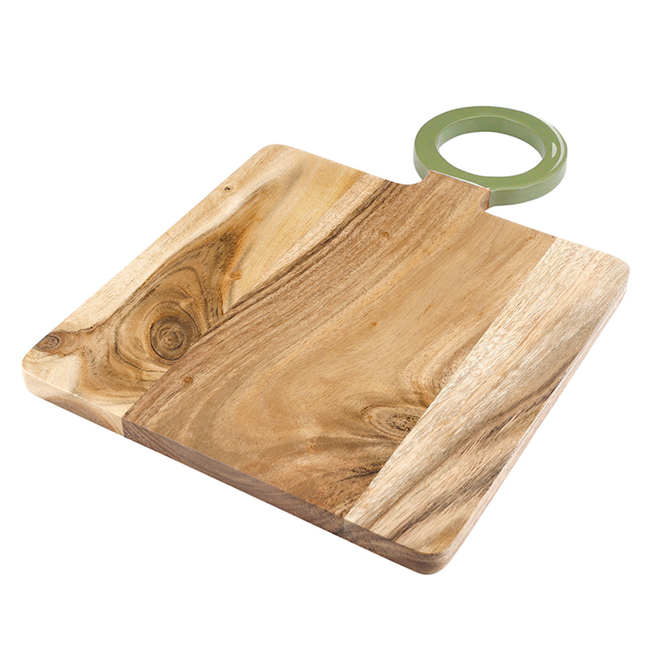Wood Board with Enamel Handle - Small - Dark Sage