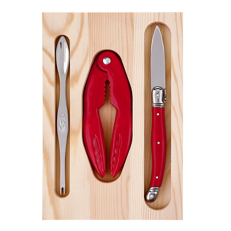 Seafood Tools in Wood Tray - Set of 6