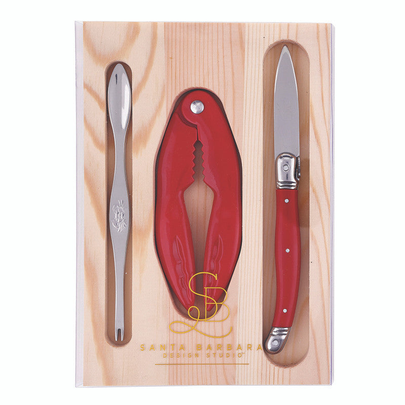Seafood Tools in Wood Tray - Set of 6
