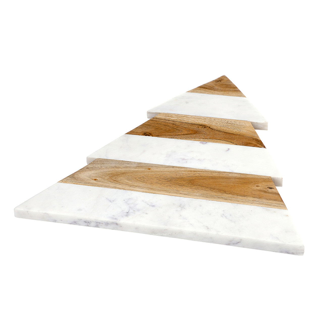 Face to Face Marble and Wood Christmas Tree Charcuterie Board