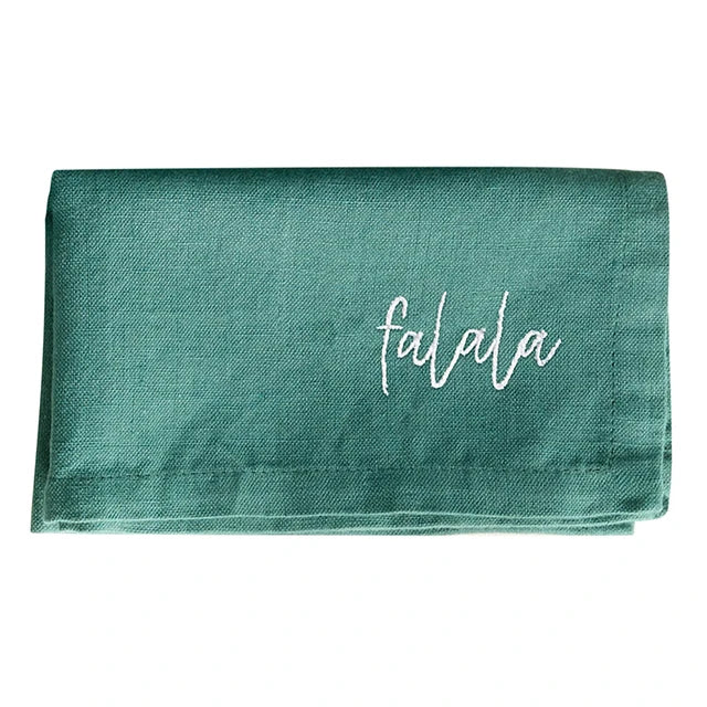 Face to Face Embroidered Cotton Napkins - Gather - Set of 4