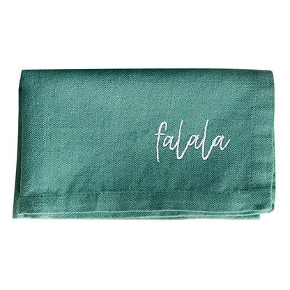 Face to Face Embroidered Cotton Napkins - Gather - Set of 4