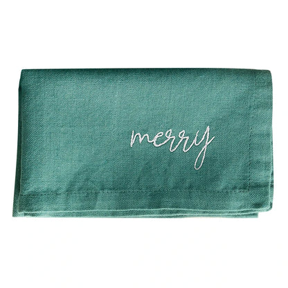 Face to Face Embroidered Cotton Napkins - Gather - Set of 4